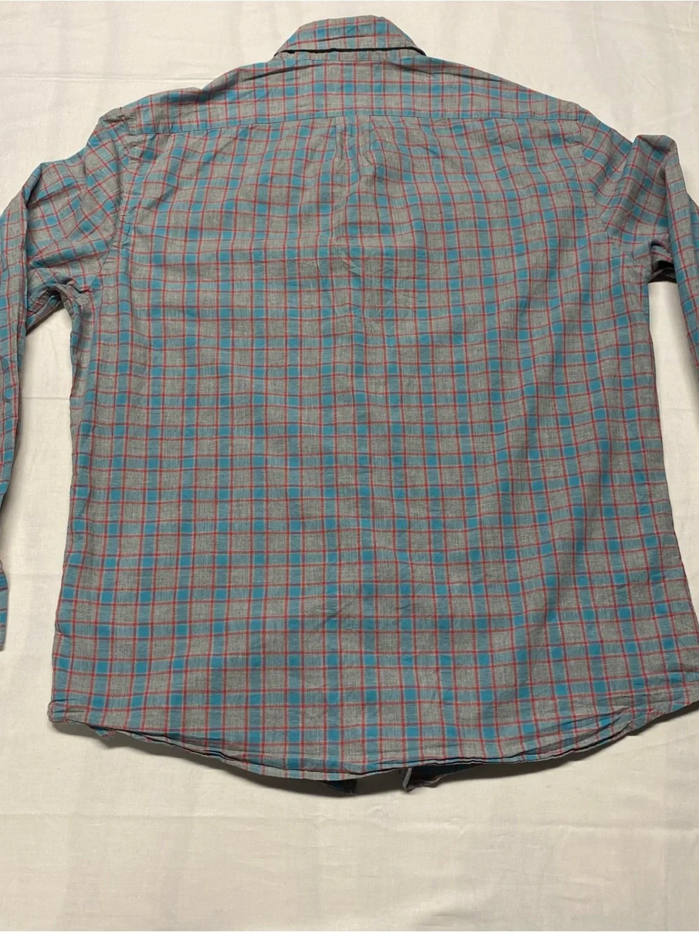 J. Crew Blue and Red Plaid Long-Sleeve Button-Down Shirt